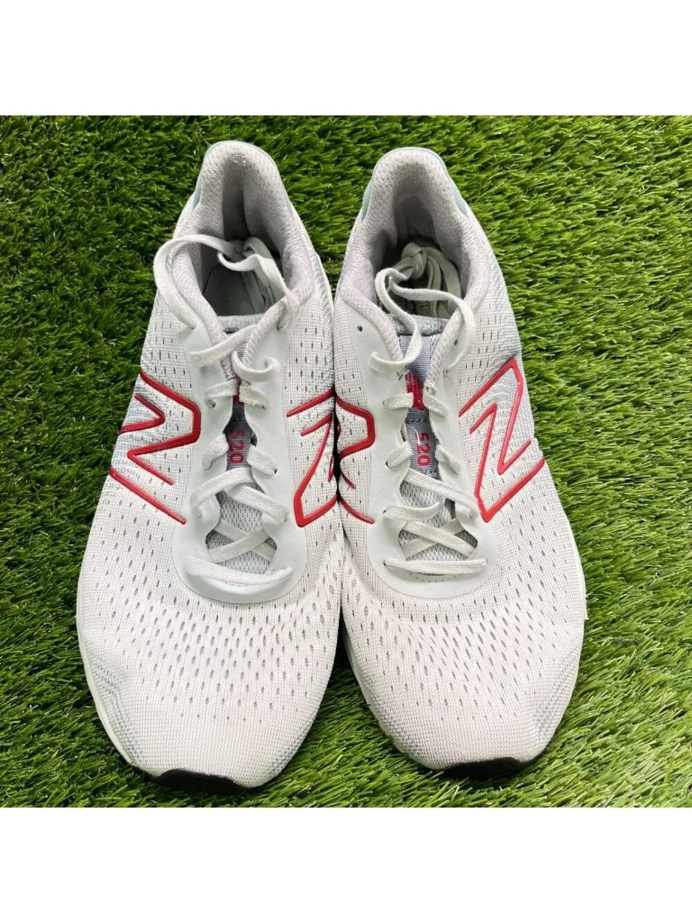 New Balance 520 v8 Mens Size 10.5 Gray Red White Athletic Running Shoes Sneakers